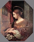 DOLCI, Carlo St Cecilia at the Organ dfg Sweden oil painting artist